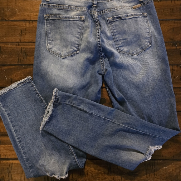 Kancan Distressed Jean Size 13/30 Raw Hem Skinny - Picture 3 of 7